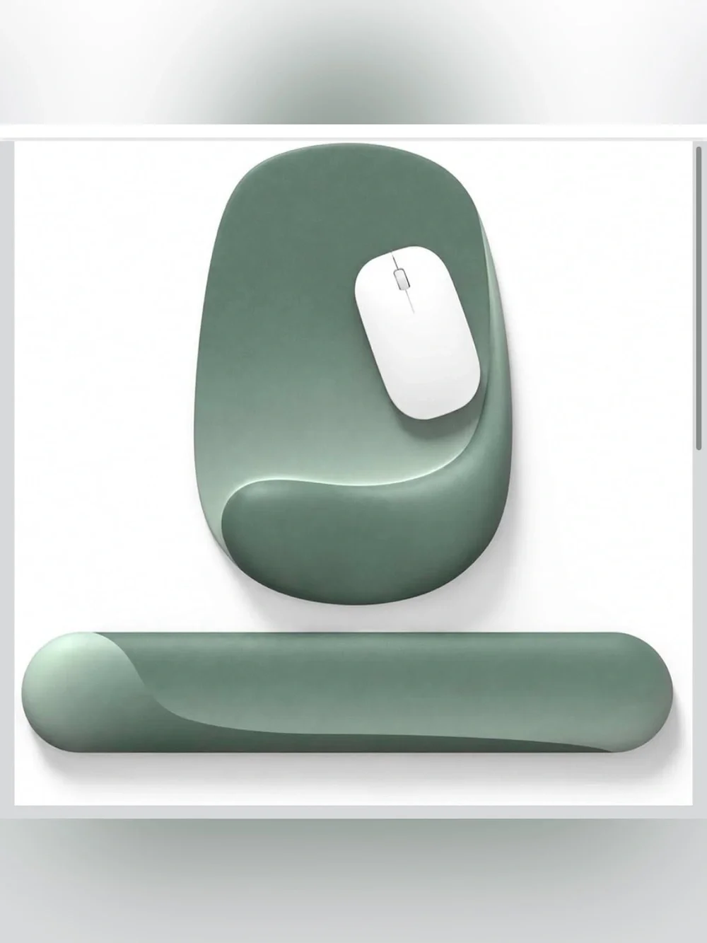 New Open Box Green Curved Ergonomic Gel Mouse Pad with Wrist Rest